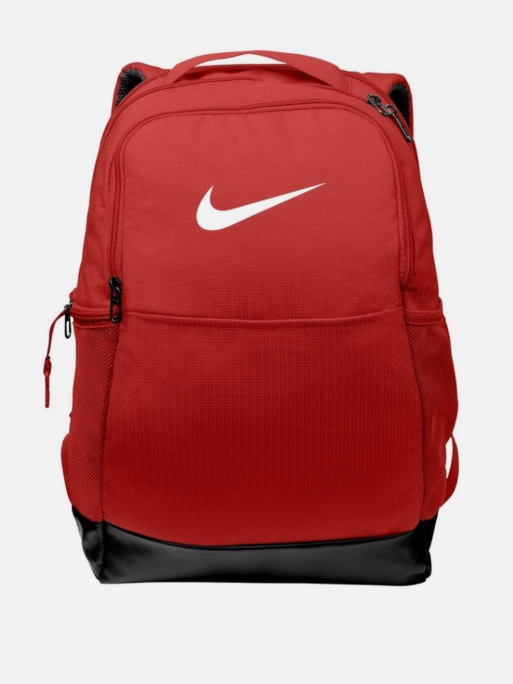 New Nike Brasilia Red and Black medium Men's Backpack with White Swoosh